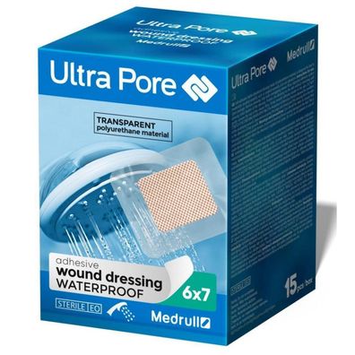 Medrull ULTRA PORE Wasserfestes Wundpflaster 6x7 cm, 75 Stück - Steril
