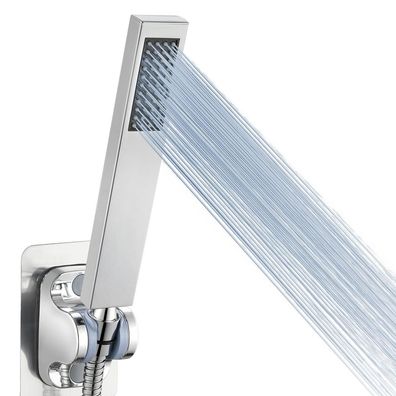 Voolan Metall Handbrause, Hochdruck, Quadratisch, Chrom, Einfache Installation