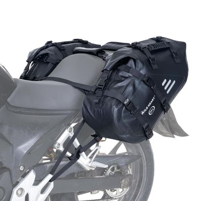 WILD HEART Wasserdichte 50L Motorrad Satteltaschen für Abenteuer, Straße, Sport