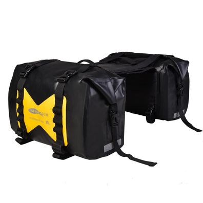 Afishtour Wasserdichte Motorrad-Satteltasche 50L (2er-Pack) - Abnehmbar, Gelb