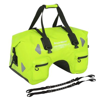 WILD HEART Wasserdichte Motorrad-Hecktasche 70L, Leuchtendes Grün, 500D-PVC