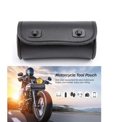 evomosa Motorrad Gabel Tasche PU Leder Werkzeugbeutel Lenker Sissy Bar