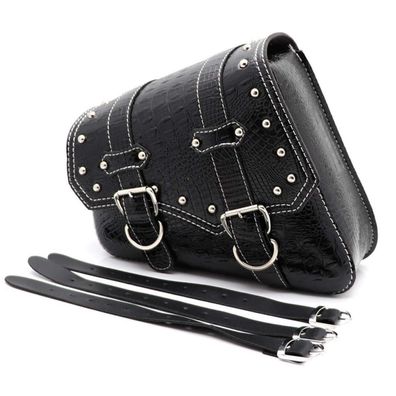 evomosa Universal Motorrad Seitentasche aus PU Leder - Wasserdicht, Schwarz