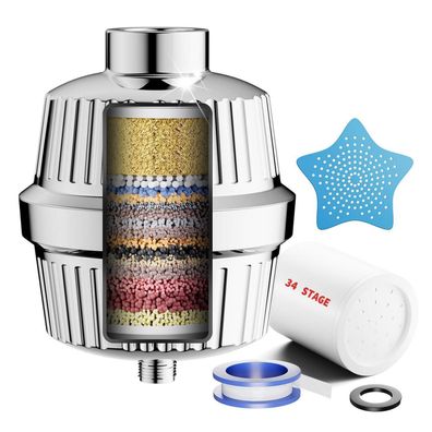 Cobbe 34-Stufen Duschfilter mit Vitamin C für hartes Wasser, Kalkfilter Dusche