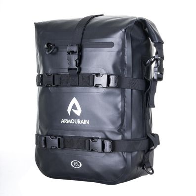 Armourain Wasserdichte 15L Motorrad Hecktasche / Seitentasche aus PVC, Schwarz