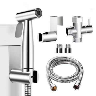 Weidmax Bidet Handbrause Set Edelstahl mit 49 Zoll Schlauch und T-Adapter für