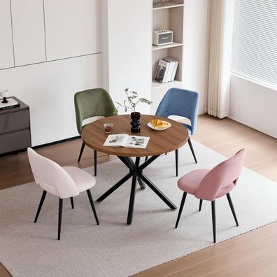 JZGORC 8er-Set Esszimmerstühle aus Cord, gepolsterte Küchenstühle mit