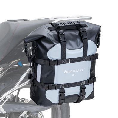 WILD HEART Motorrad Seitentasche 25L Grau - Wasserdicht, verschleißfest