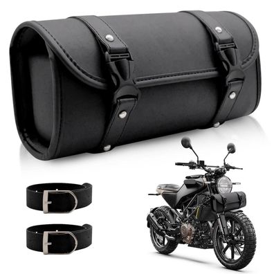 Griwuut Universal Motorrad Werkzeugtasche aus PU Leder, wasserdicht, mit 2
