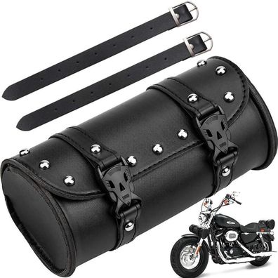 Aieraczy Universelle Motorrad Satteltasche aus PU Leder, Wasserdicht, Schwarz
