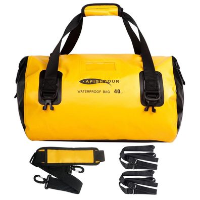 Afishtour 40L Wasserdichte Motorrad-Gepäcktasche für den Rücksitz, Drybag Gelb