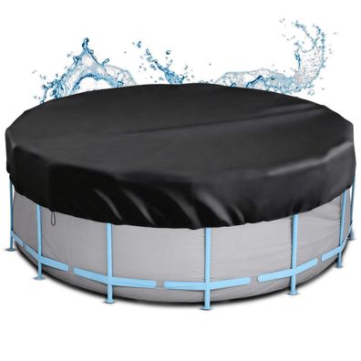 AOOWU Poolabdeckung Rund Ø370 cm, Wasserdicht & Staubdicht, UV-Schutz, mit