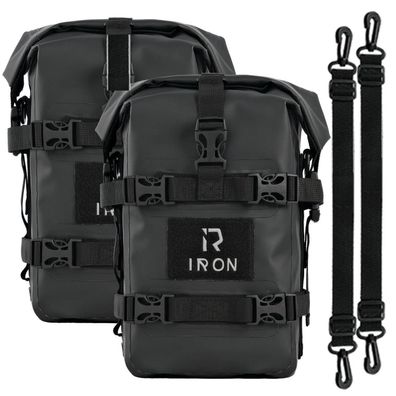Rideiron Sturzbügeltaschen Motorrad - 2x5L wasserdichte Crash Bar Bags aus 500D