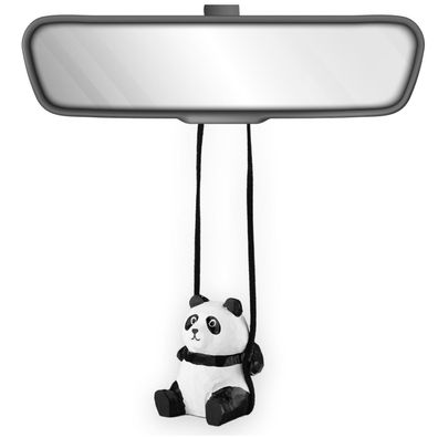 VIPbuy Handgefertigtes Holz Panda Auto Hängeornament - Süße handgeschnitzte
