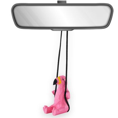 VIPbuy Handgemachtes Holz Flamingo Auto Hängeornament - Niedliche
