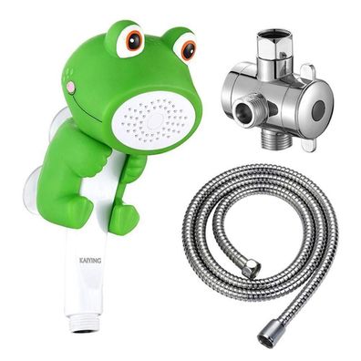 Kaiying Frosch Duschkopf Set für Kinder mit Schlauch und Umschaltventil