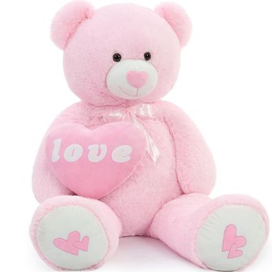 MorisMos 130cm Riesen Teddybär mit "I Love You" Herz - XXL Plüschtier für