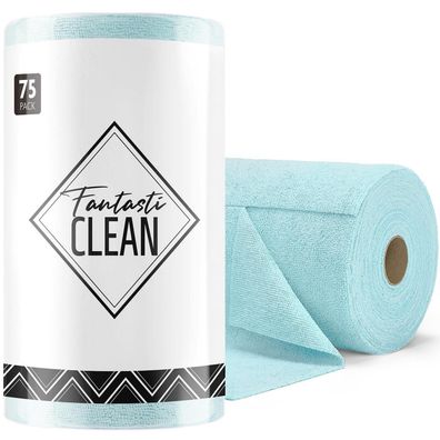 Fantasticlean Mikrofaser Reinigungstücher, 75 Stück pro Rolle, Abreißbare