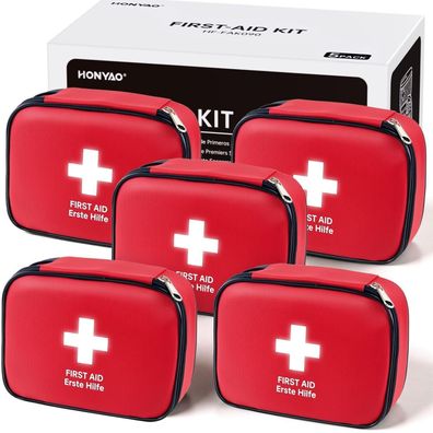 HONYAO Erste Hilfe Set 5 Stück Mini Reiseapotheke Notfalltasche Klein für