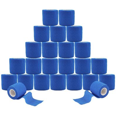 Anampion Selbsthaftende Bandage 24 Rollen, 5cm x 4.5m, Blau - Für Mensch und