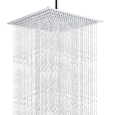 Markcco Regenduschkopf 40 cm Quadratisch Chrom - Edelstahl, Einfache Montage