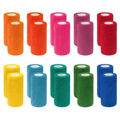 Nellhomy 20 Rollen Selbstklebender Verband 10cm x 4,5m - Haftbandage für