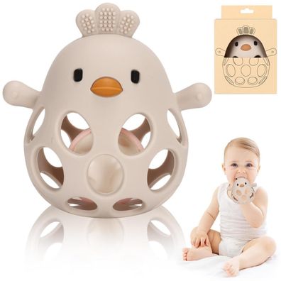 Venditer Silikon Babyrassel Hühnchen Beißring - Sensorisches Motorik