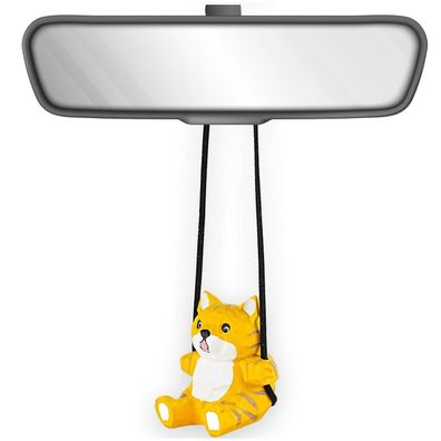 VIPbuy 100% Handgefertigter Holz Schaukel Katzen Autoanhänger - Niedliche Figur