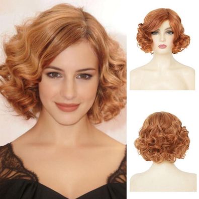 Siudus Damen Honig Blond Kurz Lockige Perücke - Jahrgang 30s 70s Stil