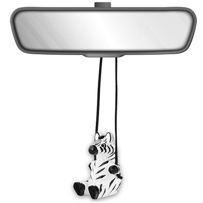 VIPbuy Handgefertigtes Schaukel-Zebra Holzfigur Autoanhänger für Rückspiegel
