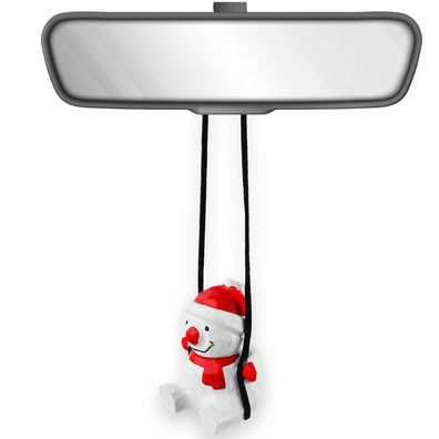 100% handgefertigte hölzerne Schneemann Auto Hängedekoration - handgeschnitzte