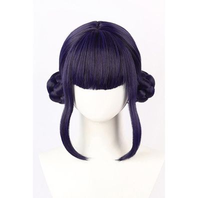 Yeeshedo Zoey Cosplay-Perücke Langes glattes Haar Schwarz-Lila Accessoire für