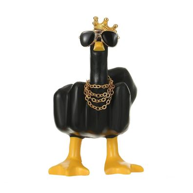 KIAYOO Mittelfinger Ente - Lustige Harz-Entenstatue für Auto, Büro & Zuhause