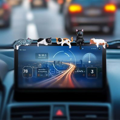 KIAYOO 5STK Katzen Auto Deko Armaturenbrett Zubehör, Niedliche Figuren für