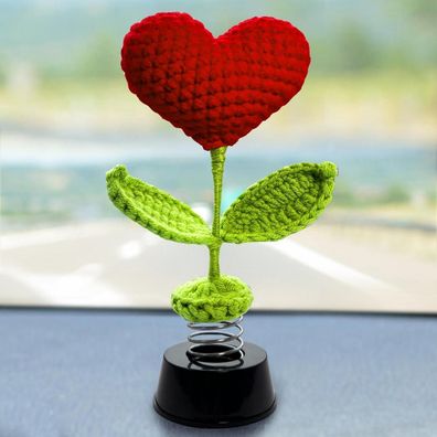 Gestricktes Herz Wackelfigur für Auto, Heim & Büro - Handgehäkeltes