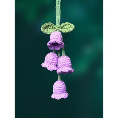 KIAYOO Gestricktes Maiglöckchen Autoanhänger, süße Rückspiegel Hängedekoration