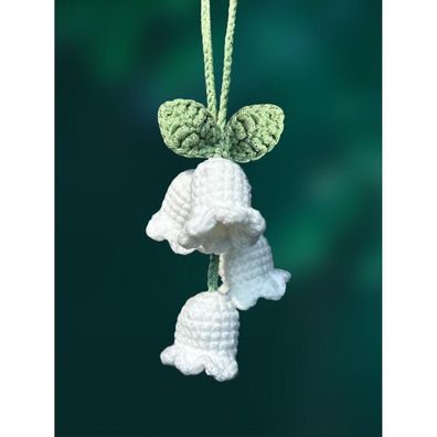 KIAYOO Gestricktes Maiglöckchen Autoanhänger für Rückspiegel - Süße Deko
