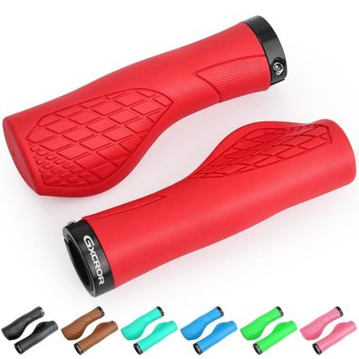 GXCROR Ergonomische MTB Lenkergriffe Rot - Anti-Rutsch mit Dual Lock Design für
