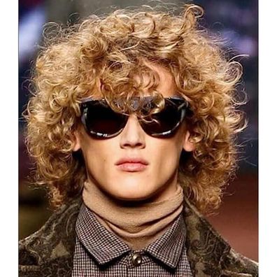 Herren Afro Locken Perücke - Blonde 70er Jahre Rocker Cosplay Haar