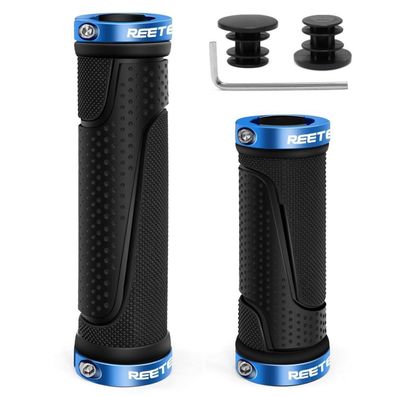 REETEE Fahrradgriffe Ergonomisch MTB Griffe Blau, rutschfest, Aluminium Lock