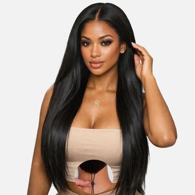 Tunfine 13x6 Full Lace Front Echthaar Perücke Damen 200 Dichte Glueless
