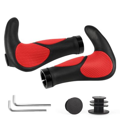 ROGTYO Ergonomische Fahrradgriffe mit Lock-On Design und Hörnern für MTB