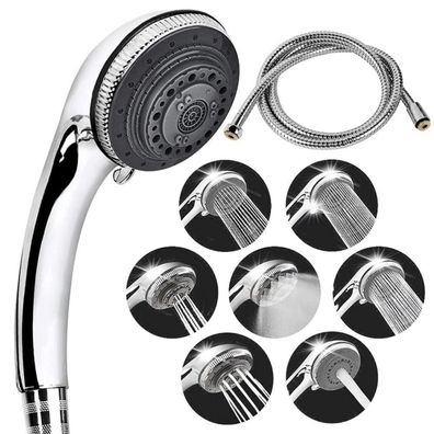 Lucksun Duschkopf und Schlauch Set, 7 Modi, Hochdruck Handbrause mit 150cm