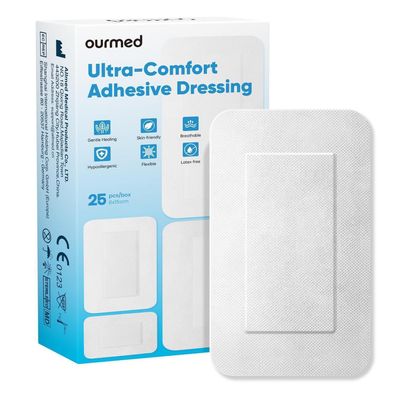 Ourmed Sterile Wundpflaster 8x15 cm, 25 Stück - Stark haftend, schmerzfrei