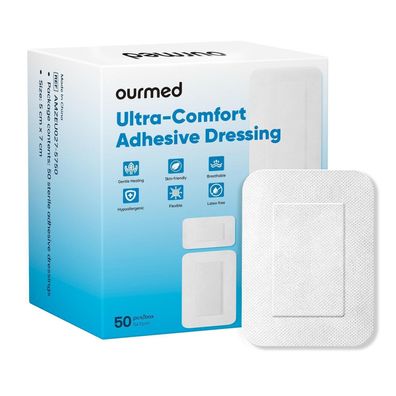 Ourmed Sterile Wundpflaster 5x7 cm - 50 Stück, Stark haftend, schmerzfrei