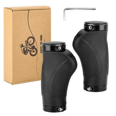 GXCROR Ergonomische Fahrradgriffe 130mm Gummi Anti-Rutsch Stoßdämpfend Schwarz