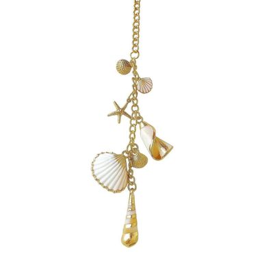 Boho Auto Deko Anhänger für Rückspiegel mit Muscheln & Seestern