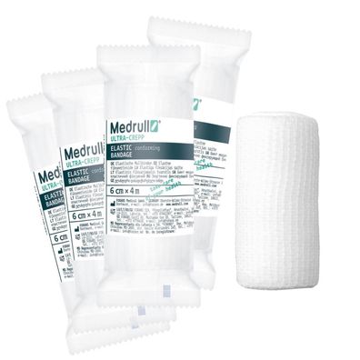 Medrull Ultra Crepp Elastische Mullbinden 20er Set, 6cm x 4m - Hochelastisches