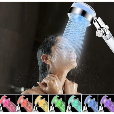 LED Duschkopf mit Farbwechsel, 7 Farben Licht Automatische Handbrause