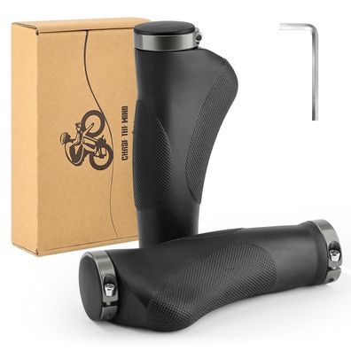 GXCROR Ergonomische Fahrradgriffe 130mm Schwarz Grau - Anti-Rutsch